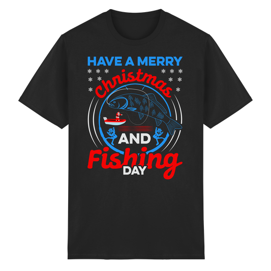 Have a Merry Christmas and a Fishing Day Angler Angeln Ugly Xmas Shirt T-Shirt