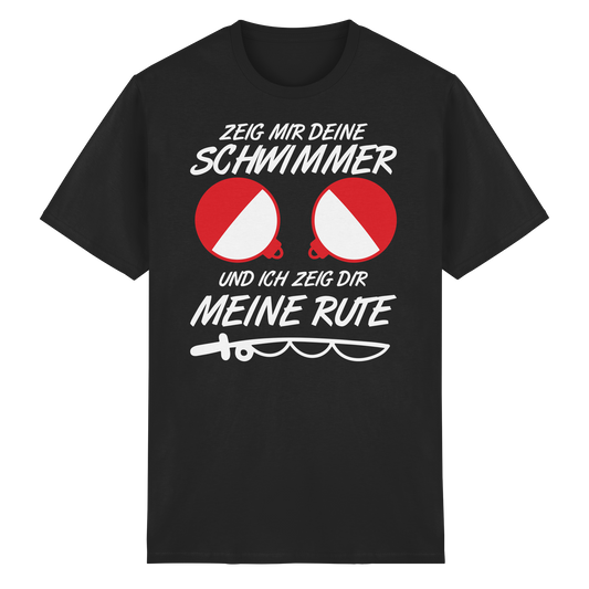 Zeig mir deine Schwimmer ich zeig dir meine Rute Angler Spruch T-Shirt