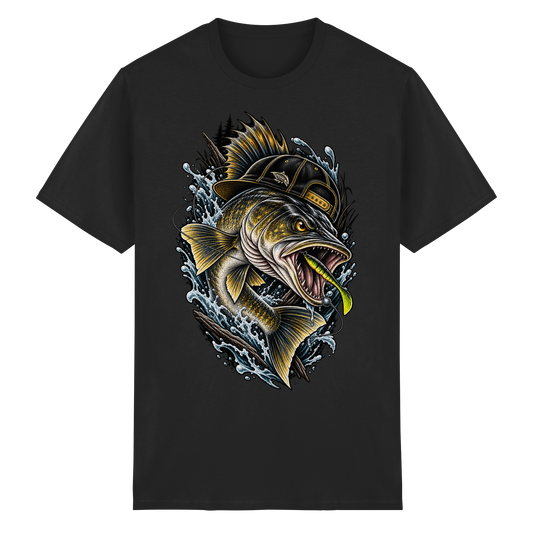 Cooler Zander mit Cap T-Shirt – Angelshirt für Zanderangler Angler Angeln