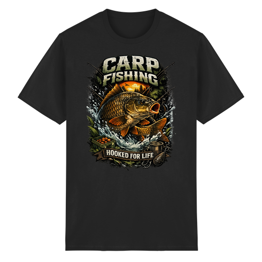 Carp Fishing – „Hooked for Life“ Karpfenangler Karpfen Shirt T-Shirt Angeln