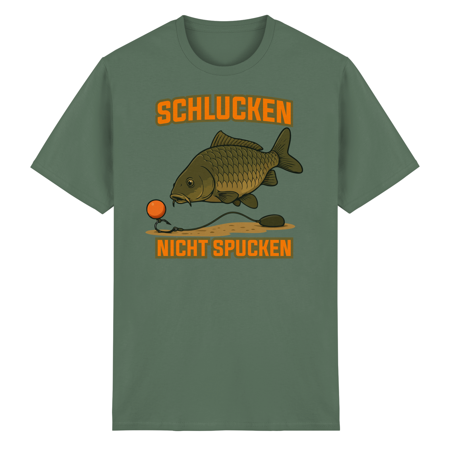 Schlucken nicht Spucken Carp Fishing Hunter Karpfen Angeln Boilies T-Shirt