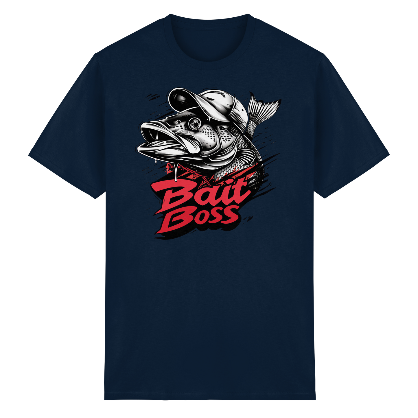 Bait Boss Shirt Angler T-Shirt Fishing Bass Barsch Köder Angeln Schwarzbarsch