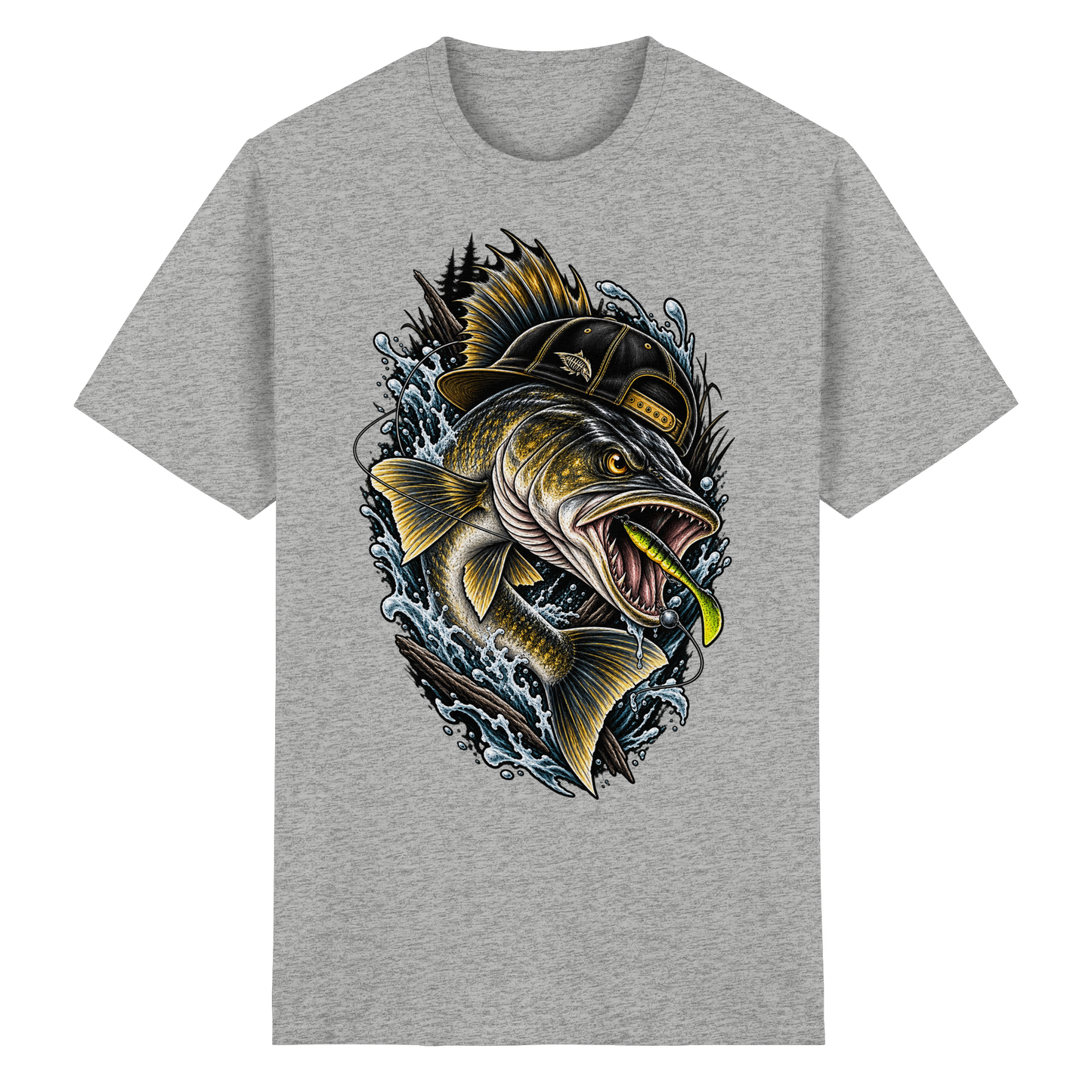 Cooler Zander mit Cap T-Shirt – Angelshirt für Zanderangler Angler Angeln