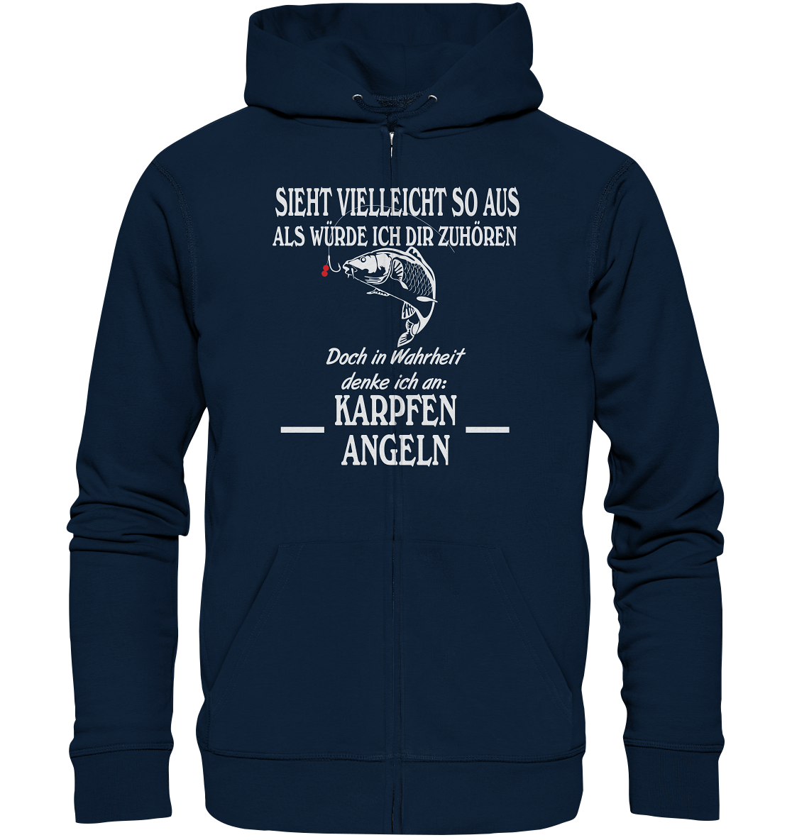 Denke an Karpfen angeln - Organic Zipper
