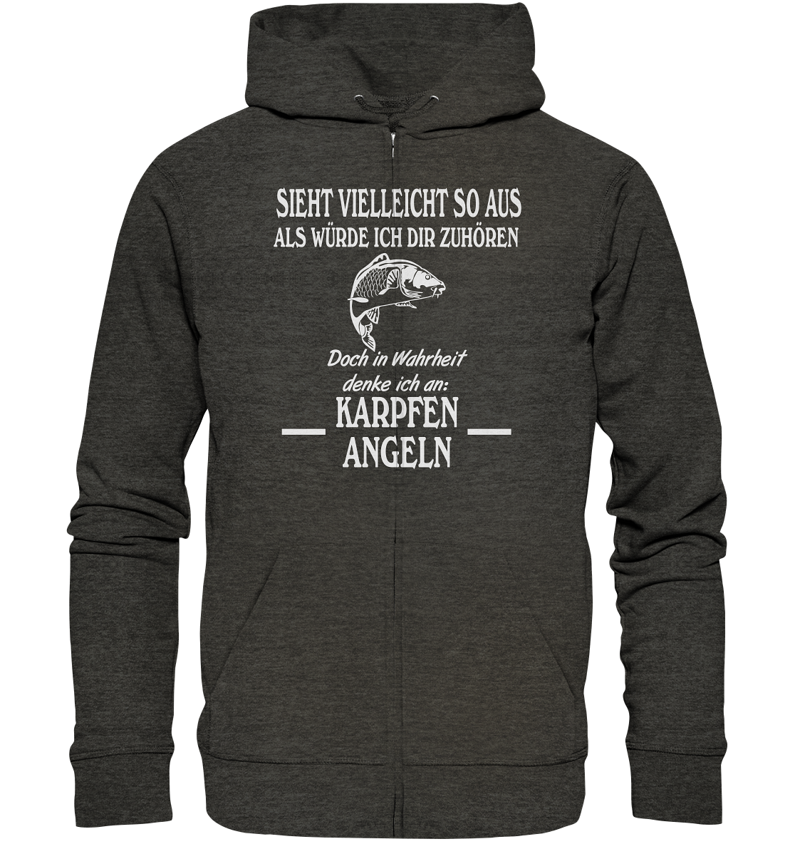 Denke an Karpfen angeln - Organic Zipper
