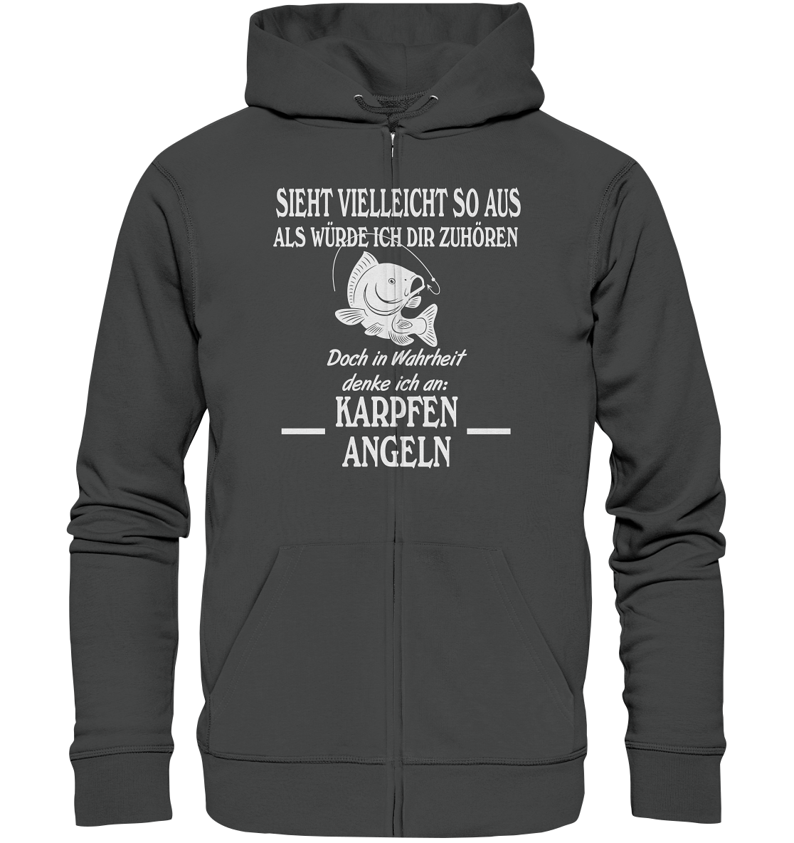 Denke an Karpfen angeln - Organic Zipper