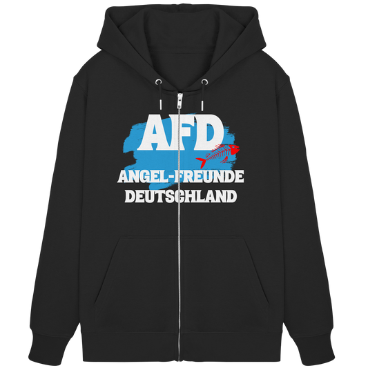 AFD Angel-Freunde Deutschland -  für Angler Fischerei Hobby Männer Angelsport Karpfen Raubfisch Wels Waller Zielfisch - Organic Zipper