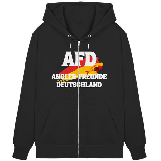 AFD Angler-Freunde Deutschland -  für Angler Fischerei Hobby Männer Angelsport Karpfen Raubfisch Wels Waller Zielfisch Angeln - Organic Zipper