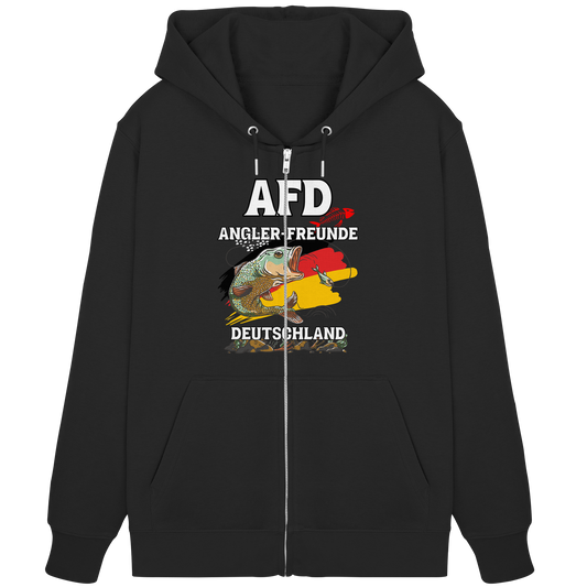 AFD Angler-Freunde Deutschland -  für Angler Fischerei Hobby Männer Angelsport Karpfen Raubfisch Wels Waller Zielfisch Angeln - Organic Zipper