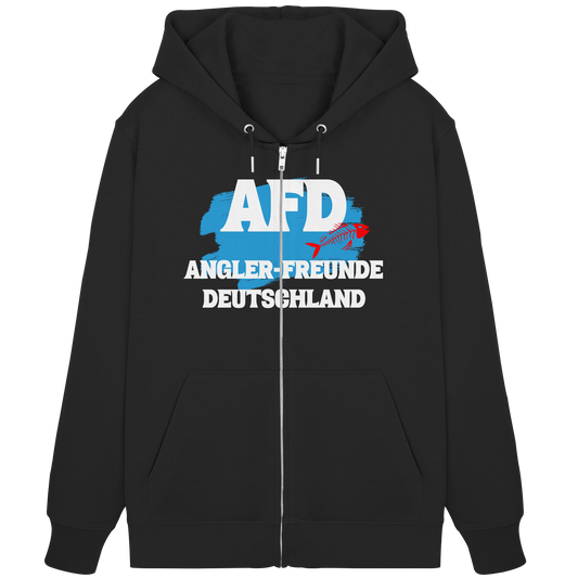 AFD Angler-Freunde Deutschland -  für Angler Fischerei Hobby Männer Angelsport Karpfen Raubfisch Wels Waller Zielfisch Angeln - Organic Zipper