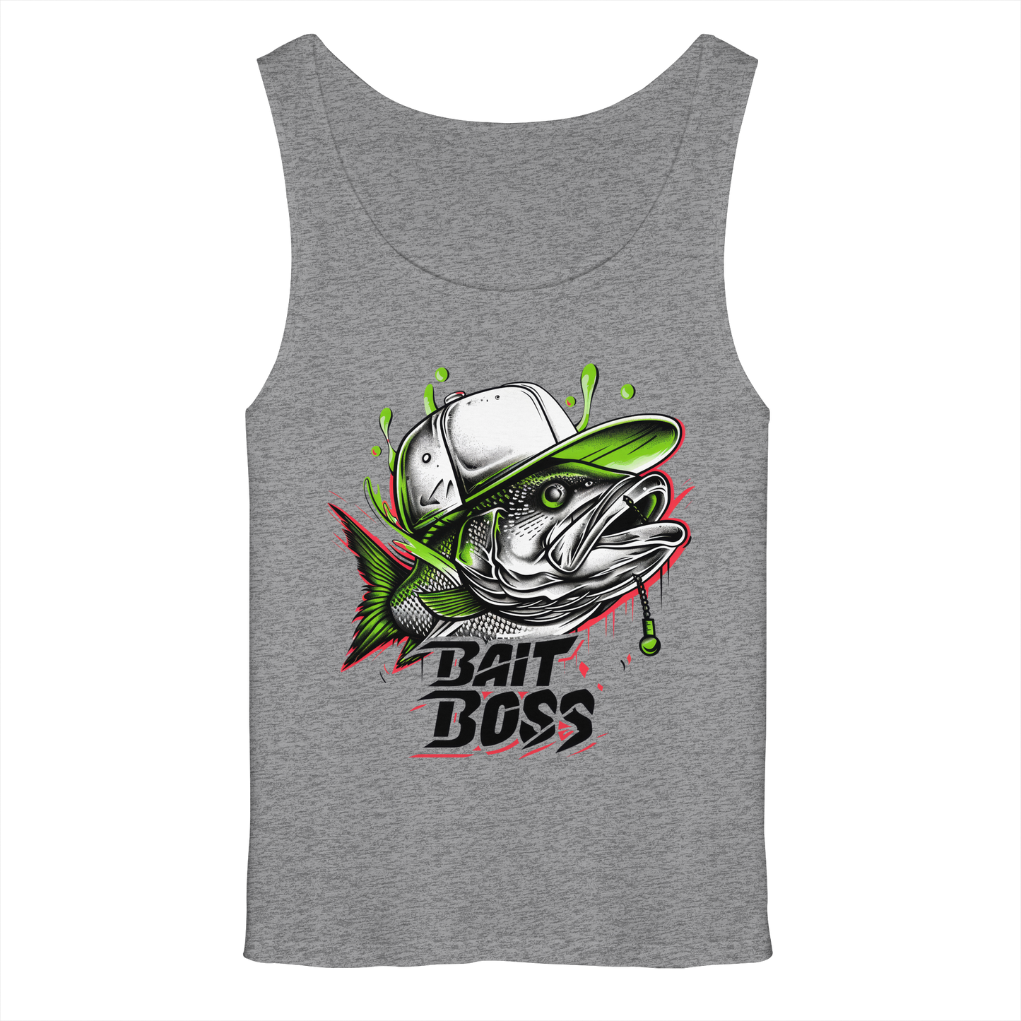 Bait Boss Muskelshirt – Angler Tank-Top Fishing Bass Barsch Köder Angeln