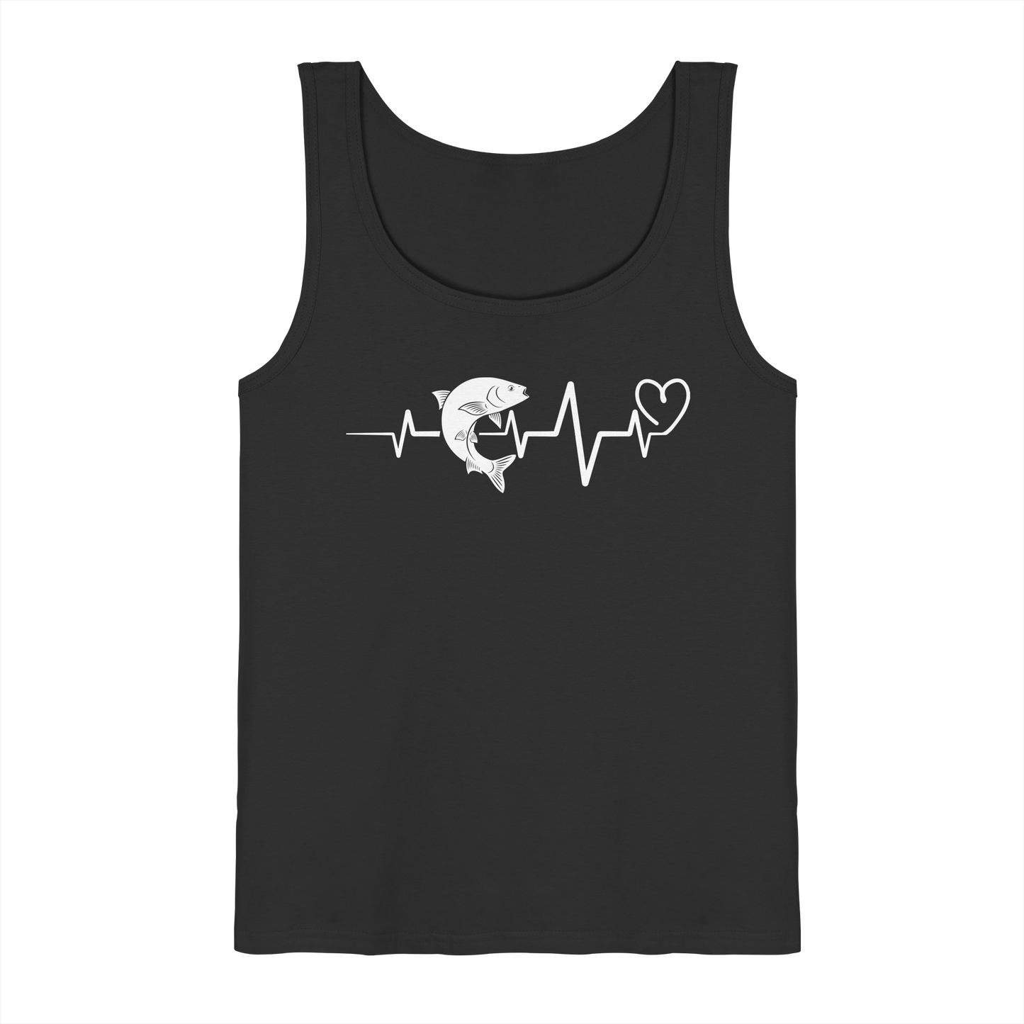 Herzschlag Angeln – Angler Tank-Top mit EKG Motiv – Geschenk Fischer