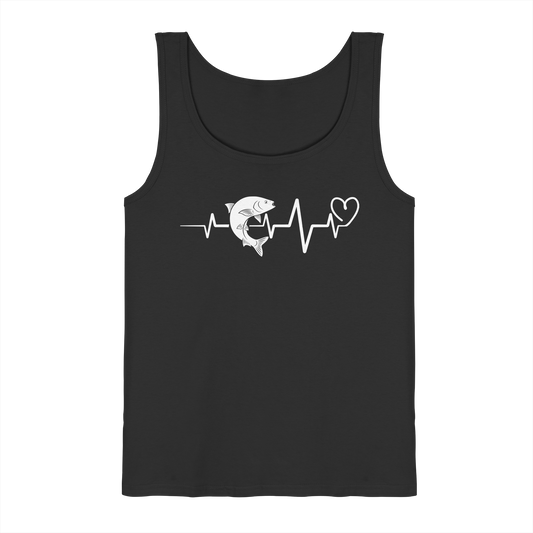 Herzschlag Angeln – Angler Tank-Top mit EKG Motiv – Geschenk Fischer