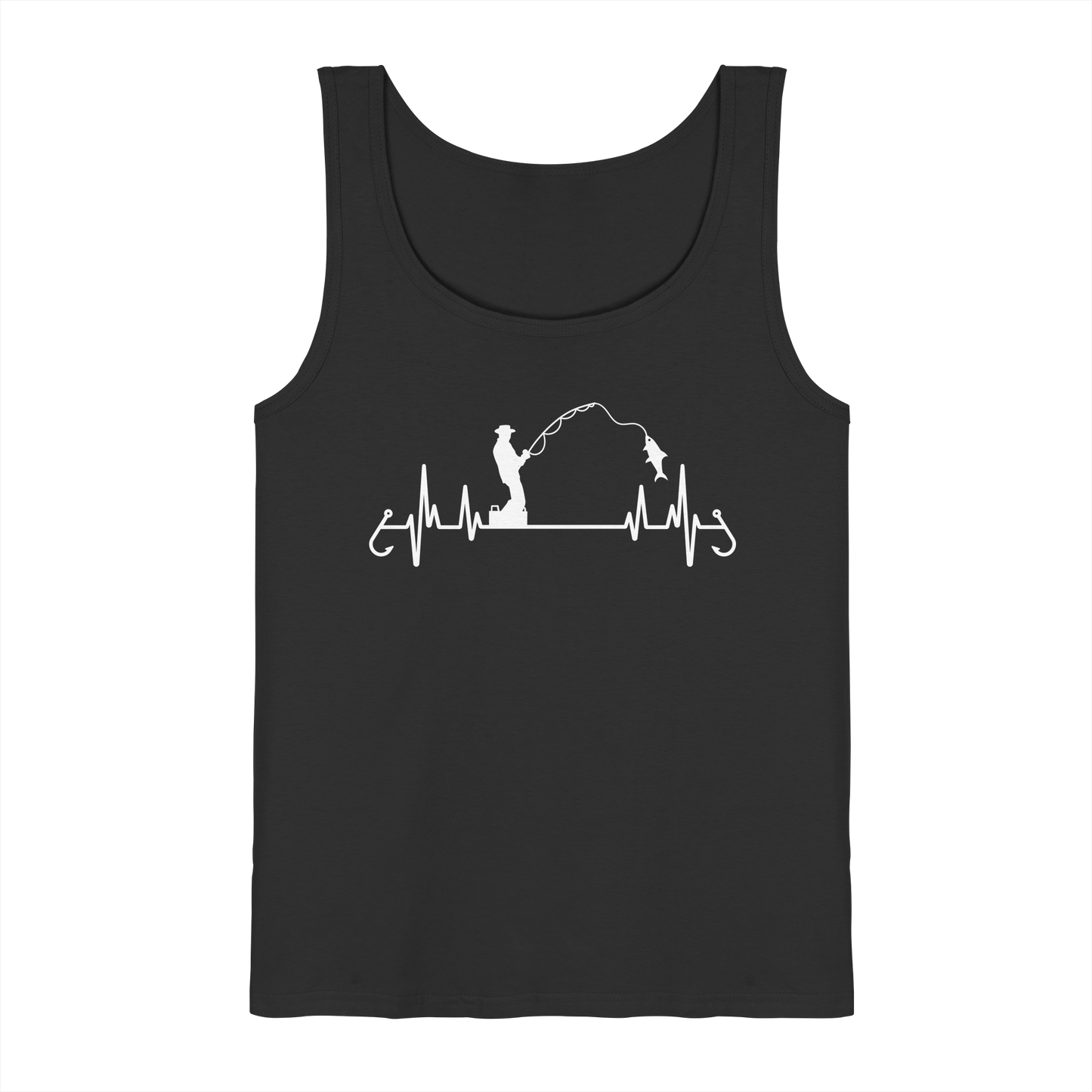 Herzschlag Angeln Angler EKG Angelsport Fischerei Sportfischer - Tank-Top