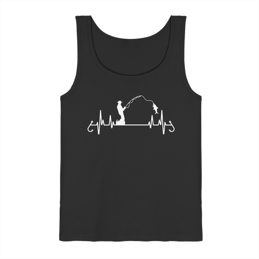 Herzschlag Angeln Angler EKG Angelsport Fischerei Sportfischer - Tank-Top