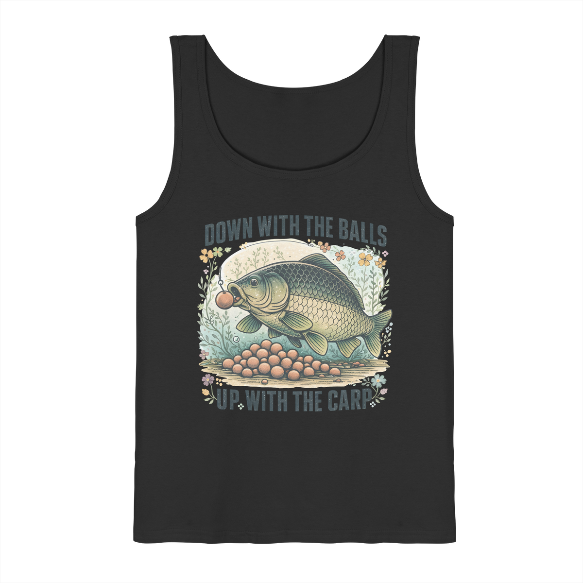 Down with the Balls up with the Carp Karpfen Karpfenangler Muskelshirt Tank-Top