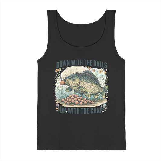 Down with the Balls up with the Carp Karpfen Karpfenangler Muskelshirt Tank-Top