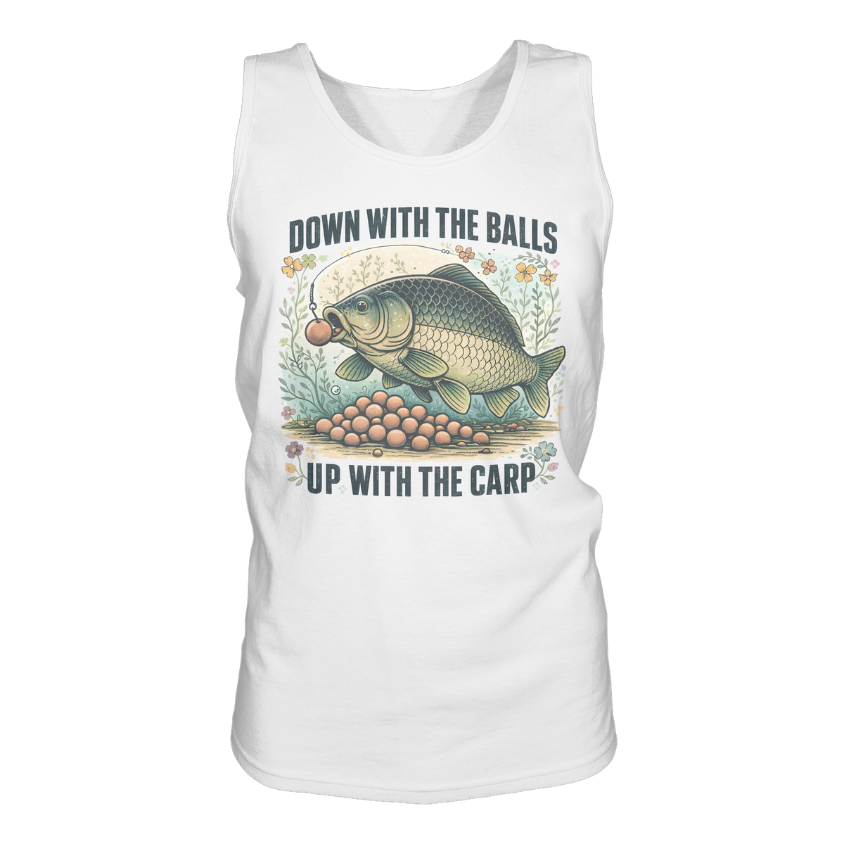 Down with the Balls up with the Carp Karpfen Karpfenangler Muskelshirt Tank-Top