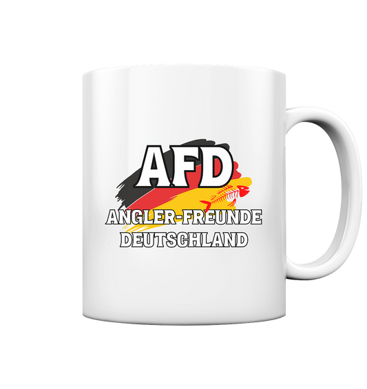 AFD Angler-Freunde Deutschland -  für Angler Fischerei Hobby Männer Angelsport Karpfen Raubfisch Wels Waller Zielfisch Angeln - Tasse glossy