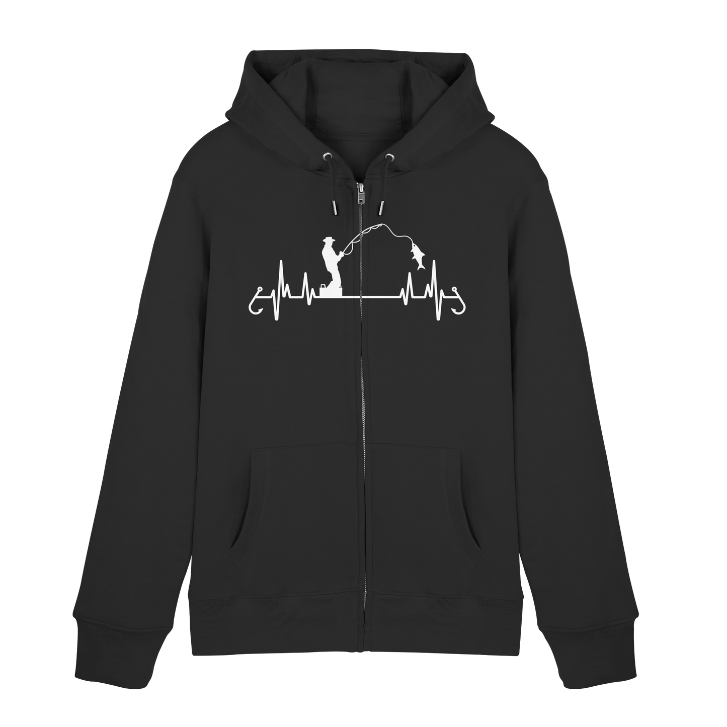 Herzschlag Angeln Angler EKG Angelsport Fischerei Sportfischer - Zipper