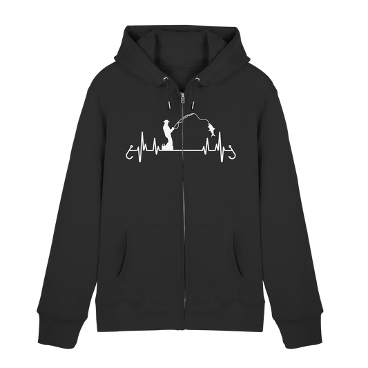 Herzschlag Angeln Angler EKG Angelsport Fischerei Sportfischer - Zipper