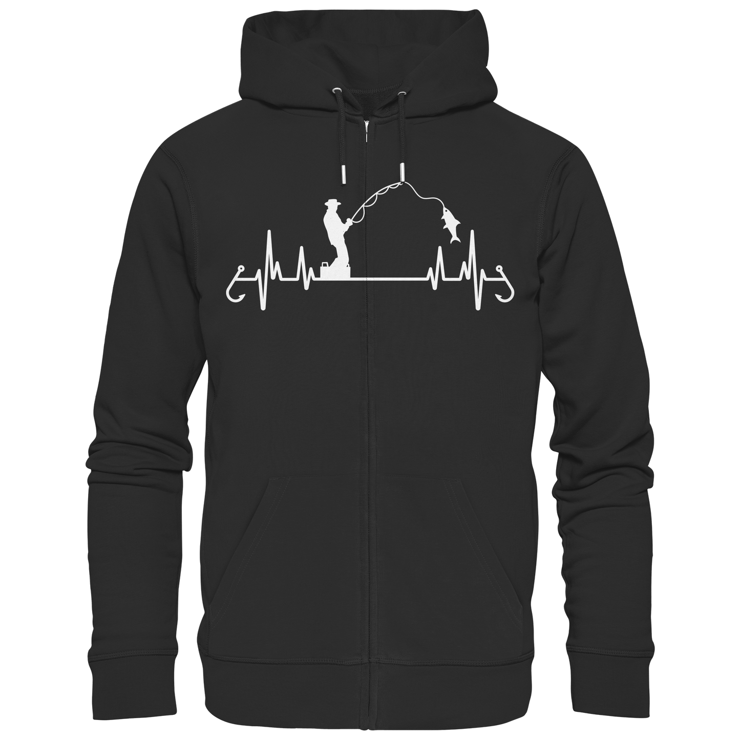 Herzschlag Angeln Angler EKG Angelsport Fischerei Sportfischer - Zipper