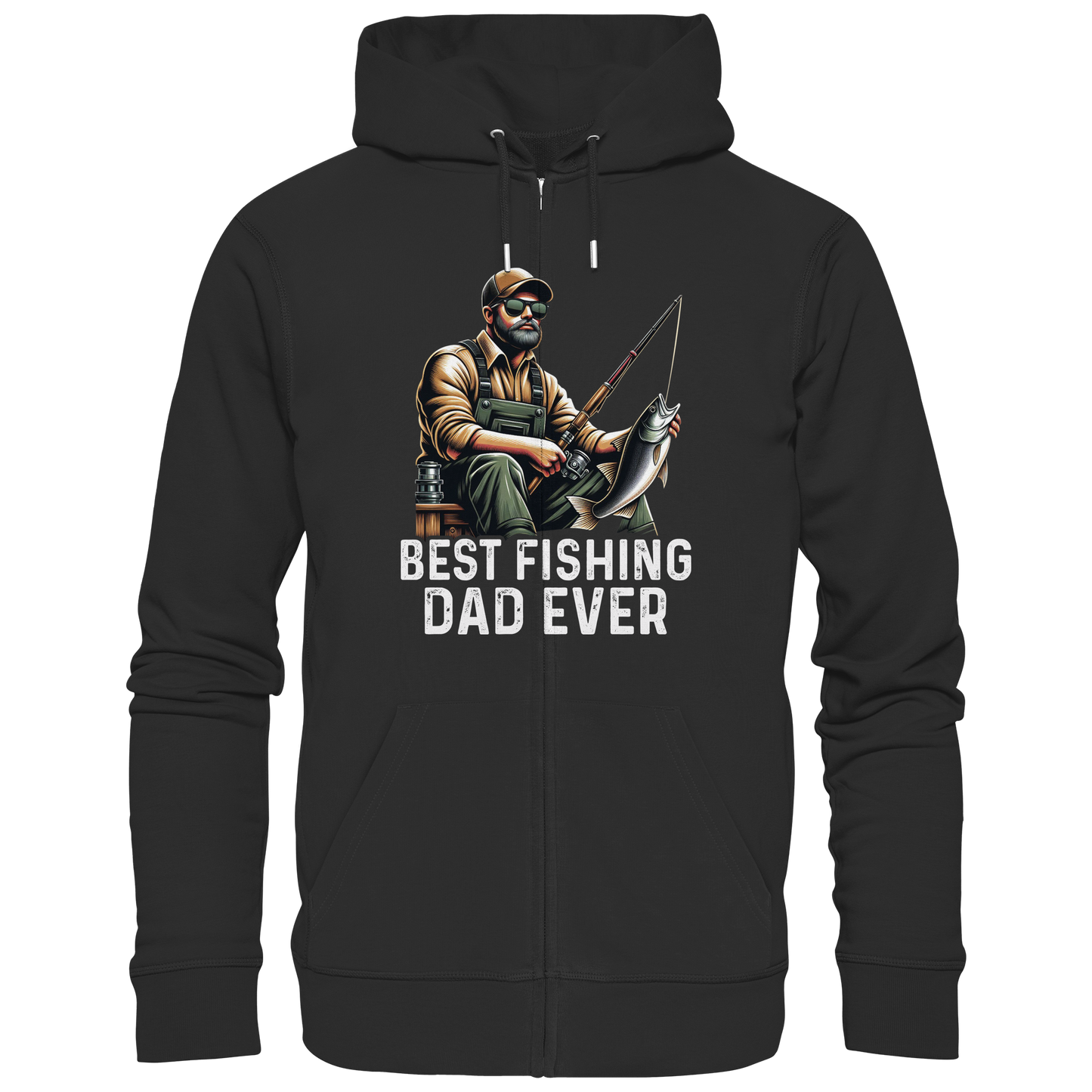 Best Fishing Dad ever - Bester Angel Papa Angler Fischer Angeln Vater Zipper